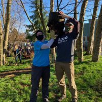 Staff, faculty and students partnered with Tillamook Habitat for Humanity for MLK Day of Service. 
Volunteers spent the morning and afternoon cleaning up the grounds and garden area for Head Start and Tillamook Early Learning Center and building storage sheds.